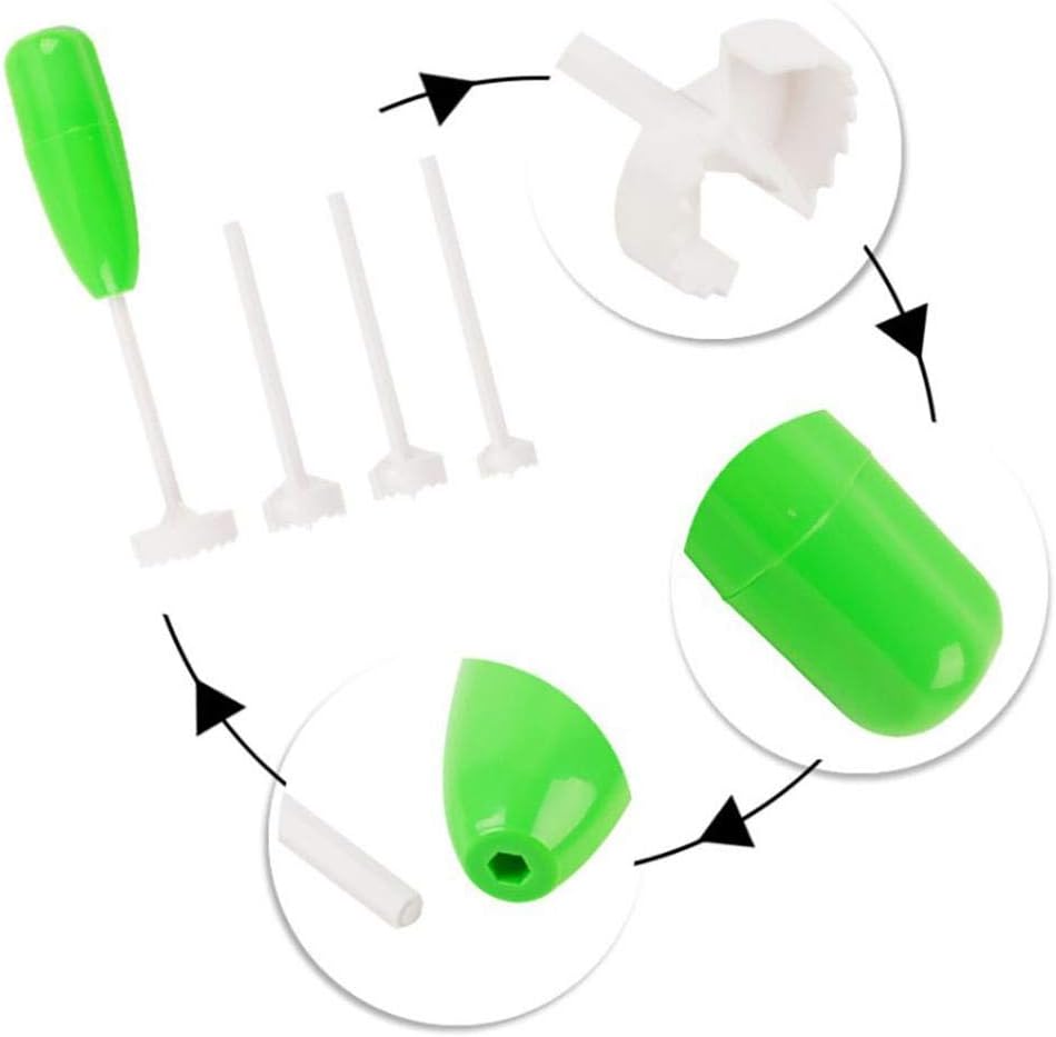 Juego de 4 piezas de sacacorchos de verduras, herramienta de excavación de cabezales de corte en espiral de vegetales reemplazables, herramienta de