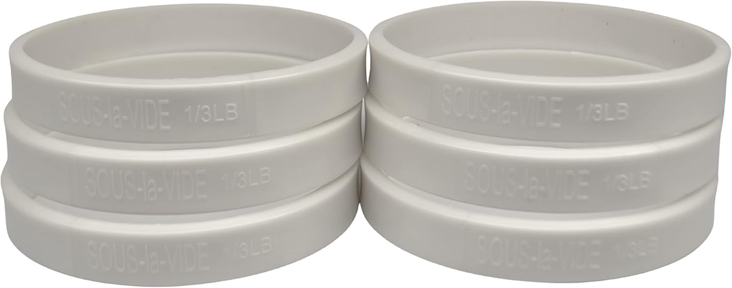 Sous Vide Perfect – Anillos de cocina de inmersión para hamburguesas y hamburguesas, juego de 6 (anillos de 13 libras)