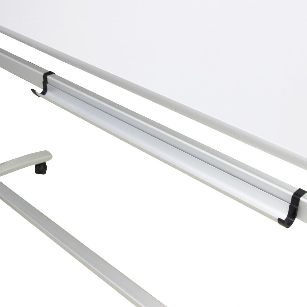 VIZ-PRO Pizarra blanca de oficina no magnética de doble caracaballete móvil, 48 x 36 pulgadas, soporte de acero