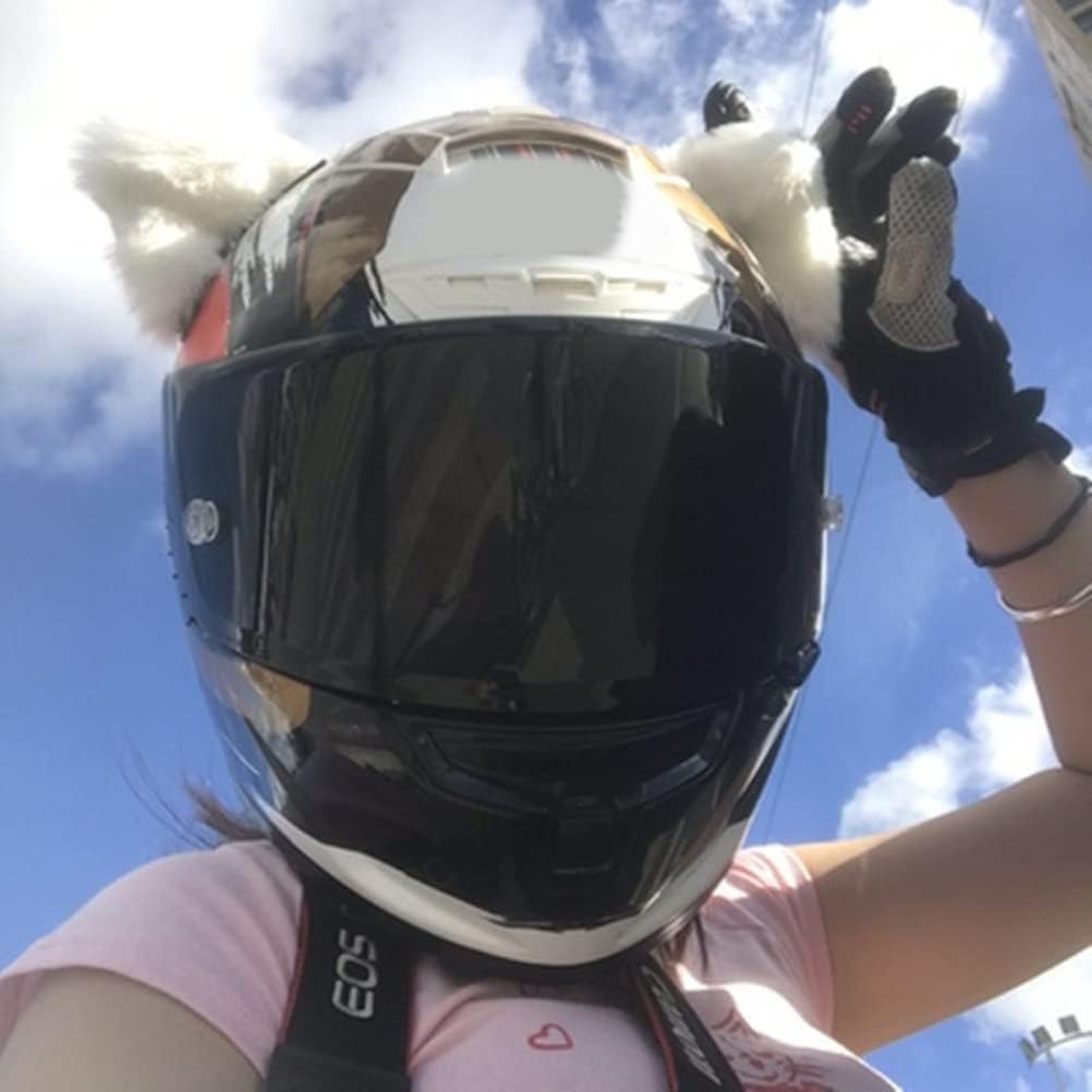SPYMINNPOO 2 orejas de gato de felpa, accesorios para casco de esquí, casco de motocicleta, casco de snowboard (casco no incluido)