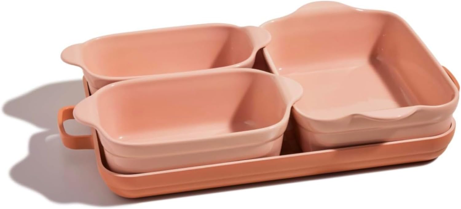 Our Place Ovenware – Juego de 5 piezas antiadherentes, sin toxinas, cerámica y cerámica con bandeja para horno, panaderos y alfombrilla para horno,