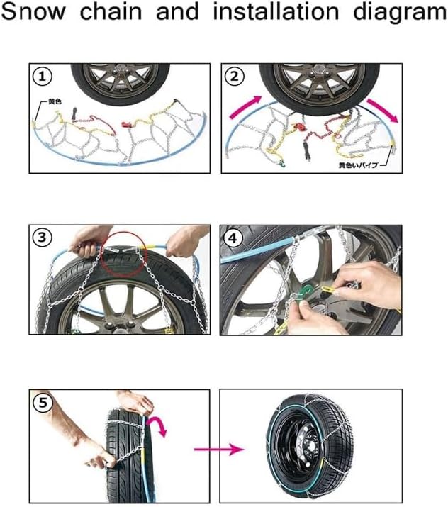 Cadenas de nieve, cadenas de neumáticos para SUV, automóviles, sedán, automóviles familiares, camiones pesados para hielo, nieve, barro, arena (2