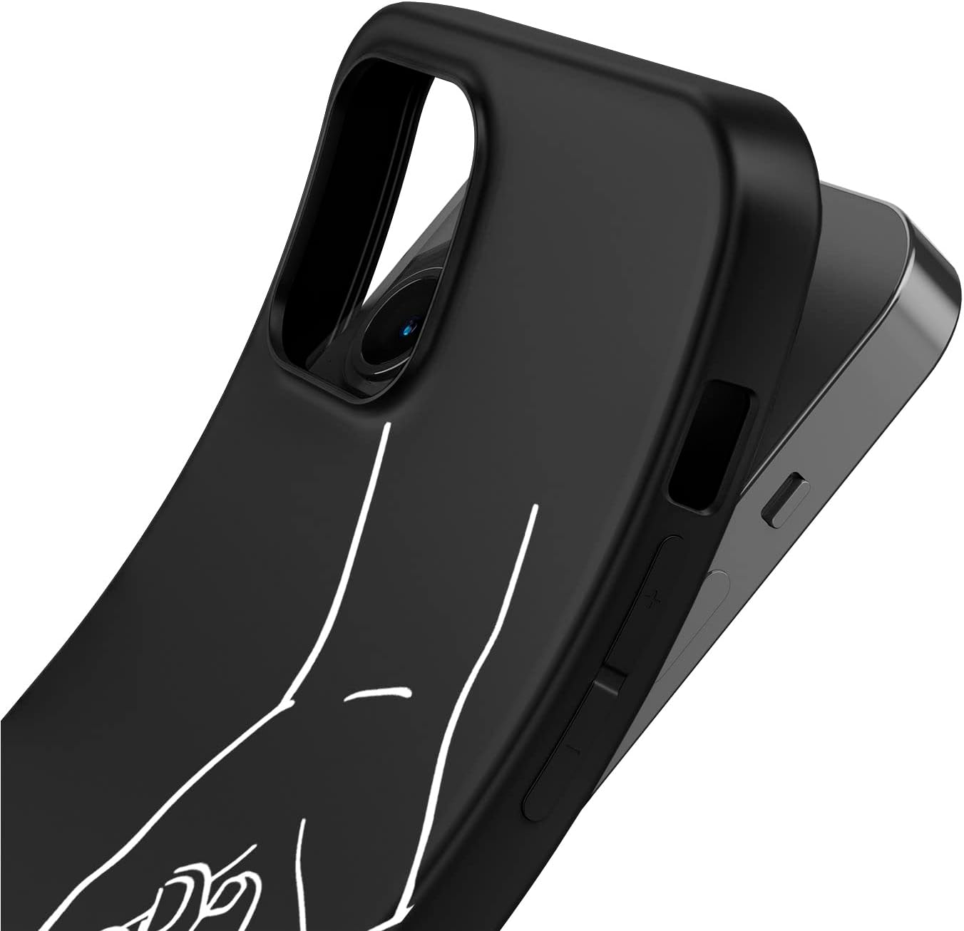 Cavka Fundas negras a juego compatibles con iPhone 13 Pro Max de 6.7 pulgadas para parejas, bonitas manos de promesa meñique, aniversario de boda,