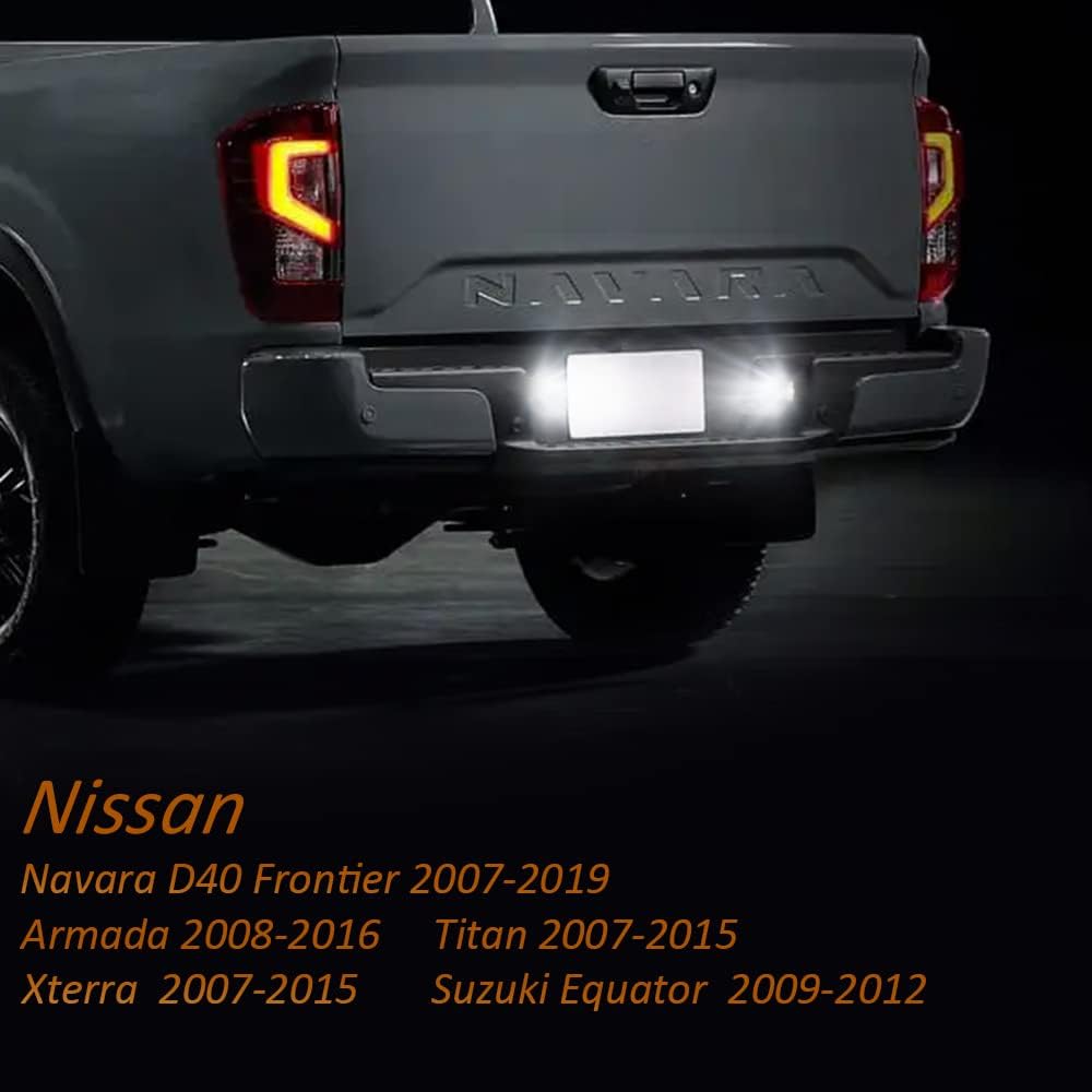 Bestview Carcasa plateada para matrícula, repuesto de montaje de lámpara de etiqueta compatible con Nissan Frontier Armada Titan Xterra, Suzuki