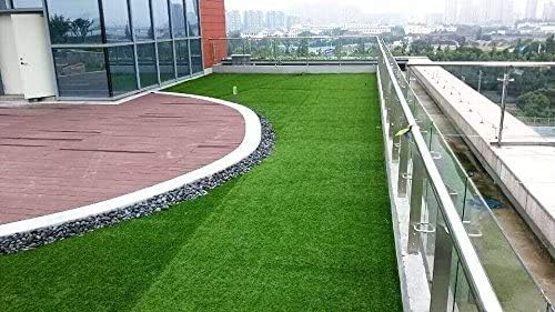 WMG – Alfombra de césped artificial de 2 x 26 pies, personalizable, césped sintético, altura de 0.4 pulgadas, césped artificial verde para