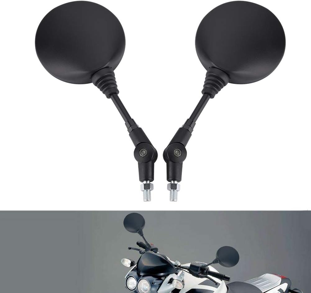 1 Pair Motorcycle Mirrors, Universal Adjustment Rear View Mirror With M10 Installing Screw Left and Right, Compatible with Motorbike Adventure Dirt