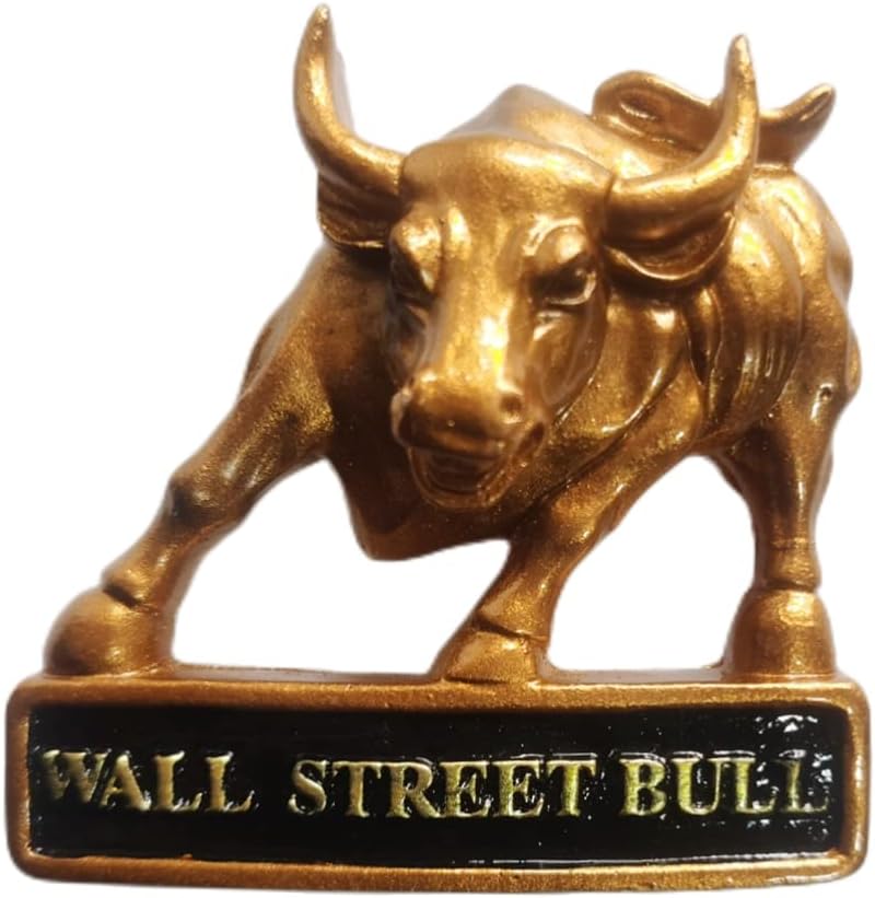 Imán de nevera 3D de Wall Street Bull de Nueva York, Estados Unidos, regalo de recuerdo de resina, hecho a mano, imán para nevera de Nueva York,