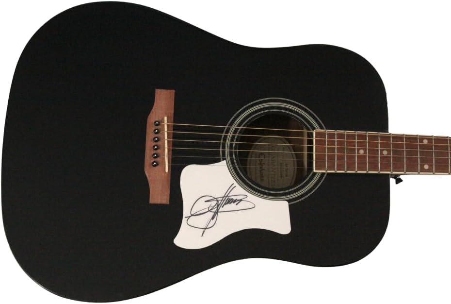 Gene Simmons Signed Autograph Full Size Black Acoustic Guitar B with James Spence Authentication JSA COA – KISS – Hotter than Hell Dressed to Kill