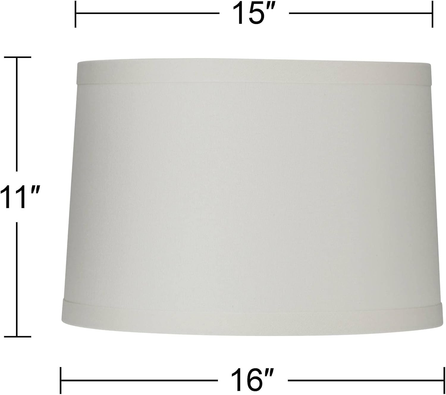 Pantalla de lámpara de tambor mediano de lino marfil de 15 pulgadas superior x 16 pulgadas inferior x 11 pulgadas de alto (araña) de repuesto con