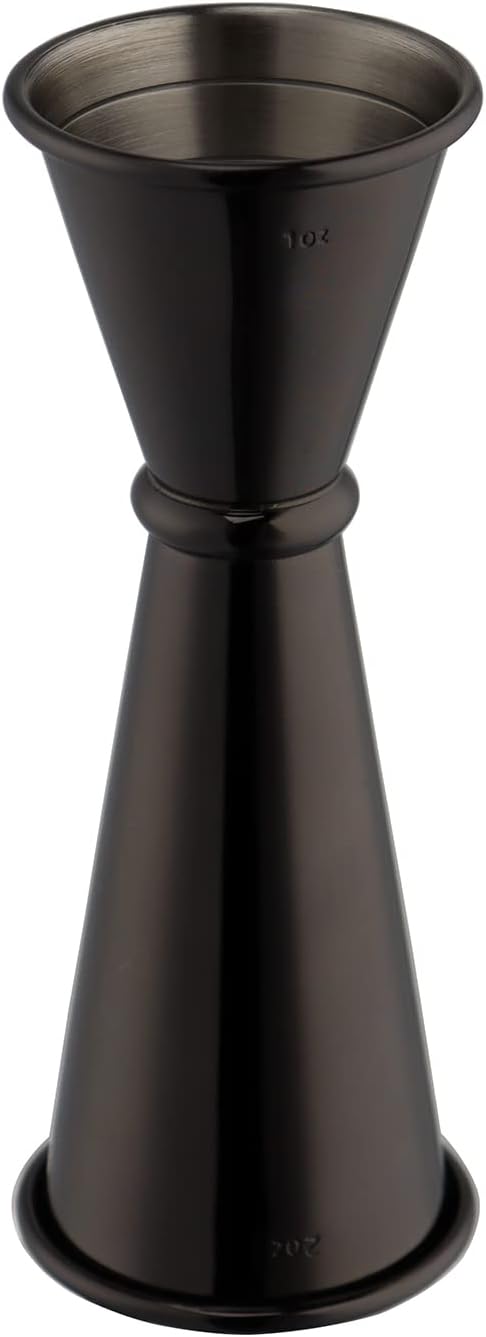 BGM.FOX Jigger doble estilo japonés 2 oz 1 oz barra de cóctel Jigger con medidas en el interior, negro