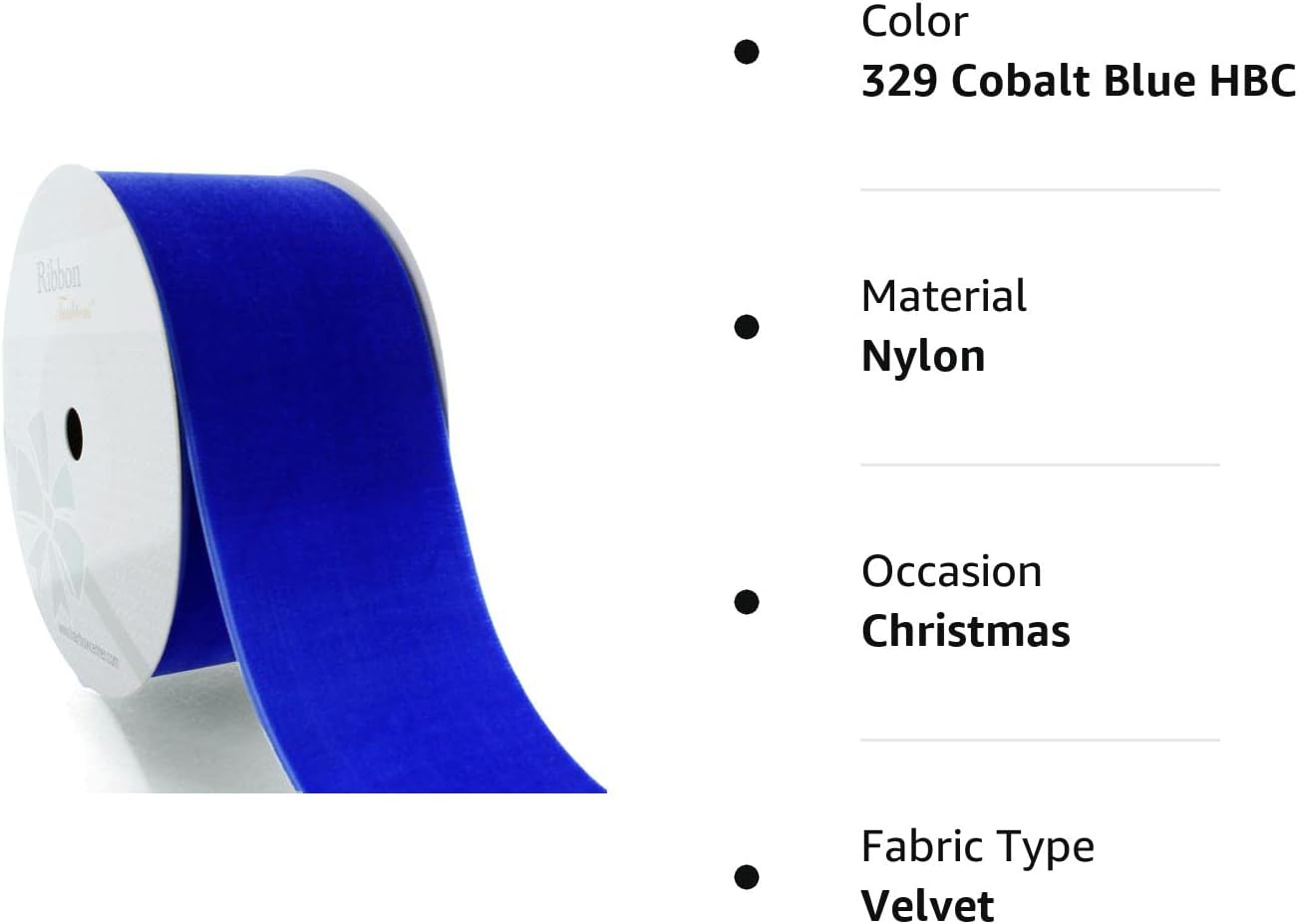 HBC 329 – Cinta de terciopelo (5 yardas), color azul cobalto