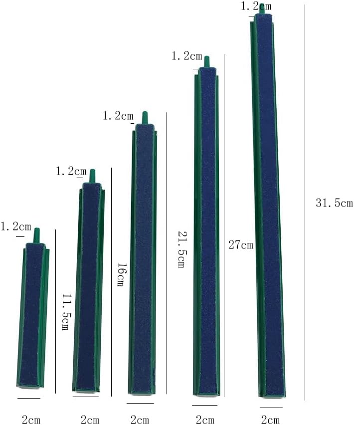 Vctitil Barra de piedra de aire para acuario de 4, 6, 8, 10, 12 pulgadas, difusor de oxígeno, tanque de peces, piedra mineral de burbuja, difusor de