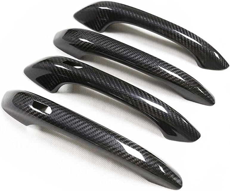 WLKE Cubierta exterior de fibra de carbono real para manija de puerta para Porsche MACAN 2014-2022 (cuatro puertas sin acceso cómodo)