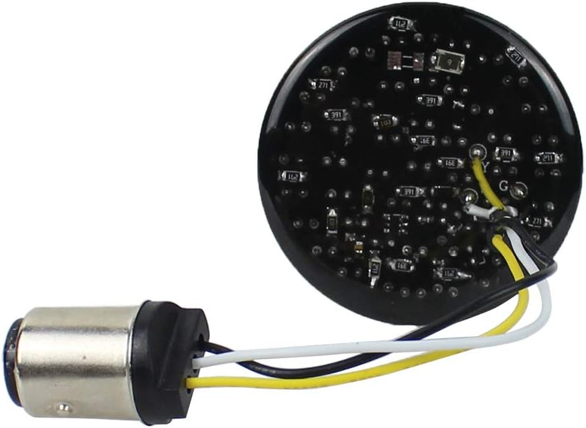 Faro de motocicleta 5.75 pulgadas 5 34 “redondo LED proyección faro+motocicleta intermitentes luz 1157 bala blancoámbar (plata)
