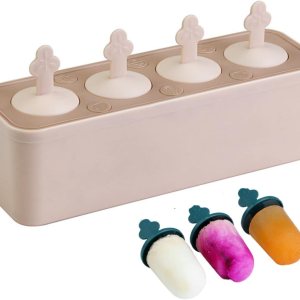 Juego de 4 moldes para paletas caseras de silicona para niños, moldes para helados de fácil liberación, moldes reutilizables para hacer bricolaje, Juego de 4 moldes para paletas caseras de silicona para niños, moldes para helados de fácil liberación, moldes reutilizables para hacer bricolaje,