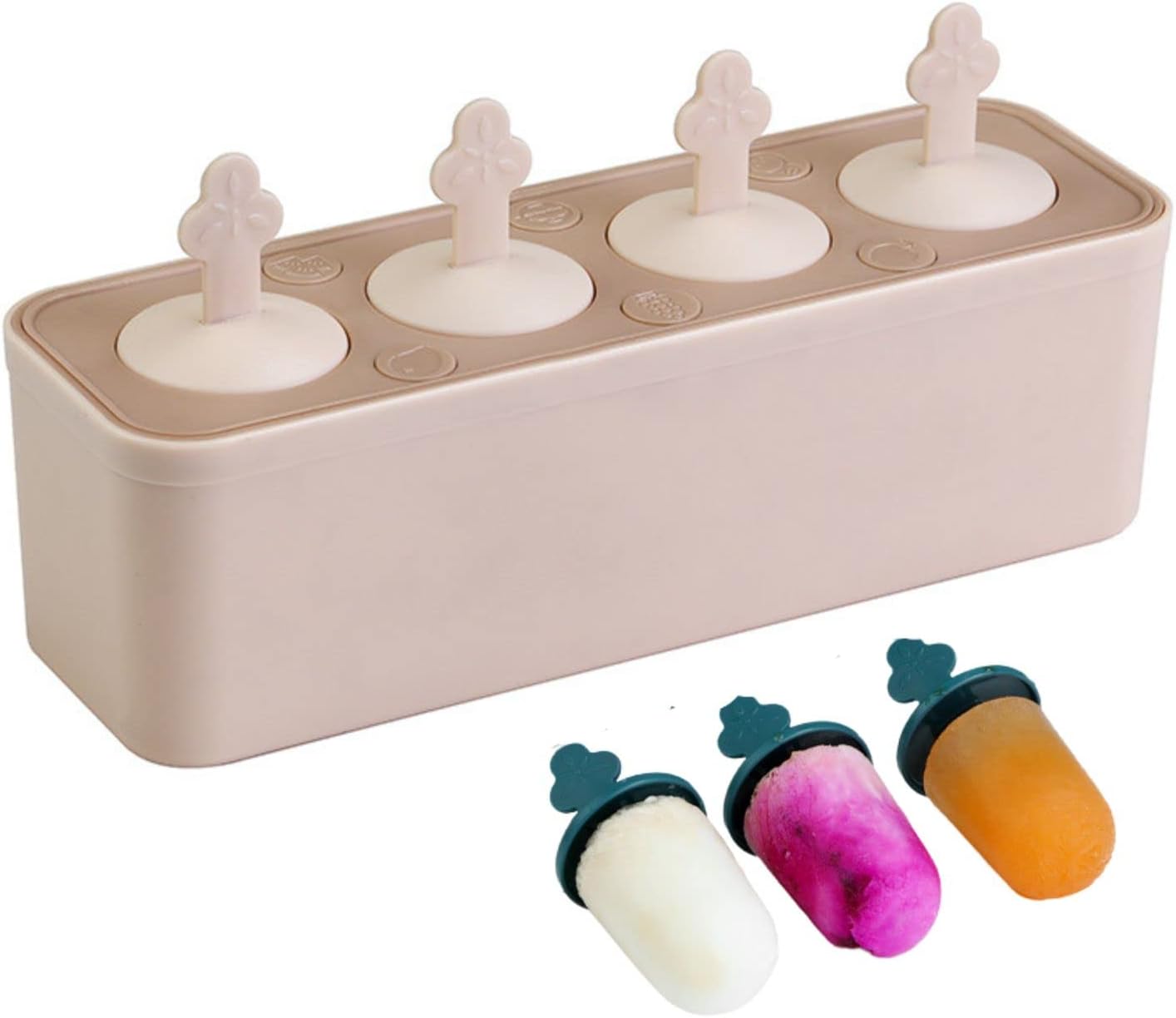 Juego de 4 moldes para paletas caseras de silicona para niños, moldes para helados de fácil liberación, moldes reutilizables para hacer bricolaje,