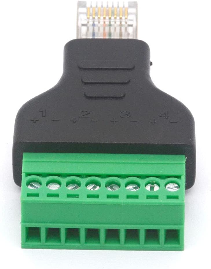 Adaptador de terminal de tornillo macho RJ45, RJ45 macho a tornillo de 8 pines, conector hembra Cat7 6 5 5e Extensor de enchufe de red Ethernet CCTV