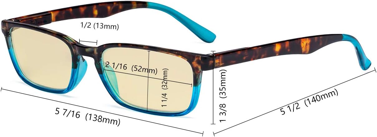 Eyekepper Paquete de 6 lentes de lectura con bloqueo de luz azul, amarillo tintado +2.50