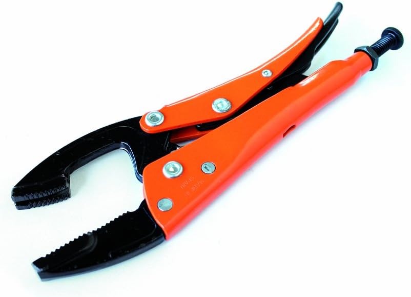 Grip-On 12210 Alicates de bloqueo de uso general de 10 pulgadas, planos y convexos en epoxi naranja