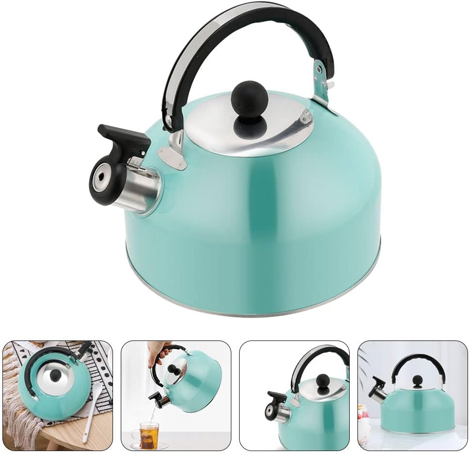 USHOBE Chirping Kettle – Jarra de agua de acero inoxidable, tetera vintage, estufa de cocina, tetera silbante, práctica tetera silbante, hervidor de
