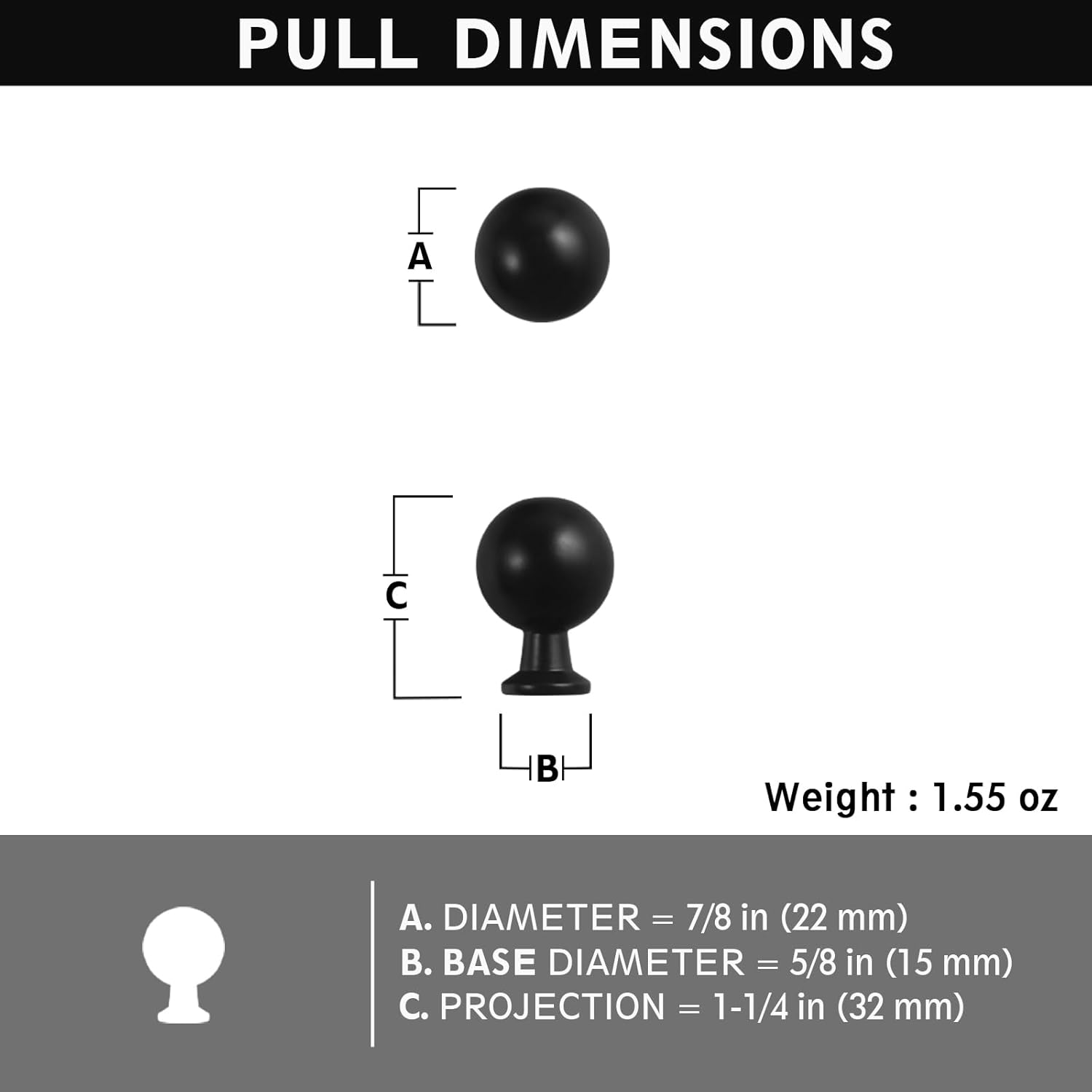 Yanxia Juego de 12 pomos elegantes de color negro mate, tiradores de cajón elegantes y resistentes para decoración moderna del hogar