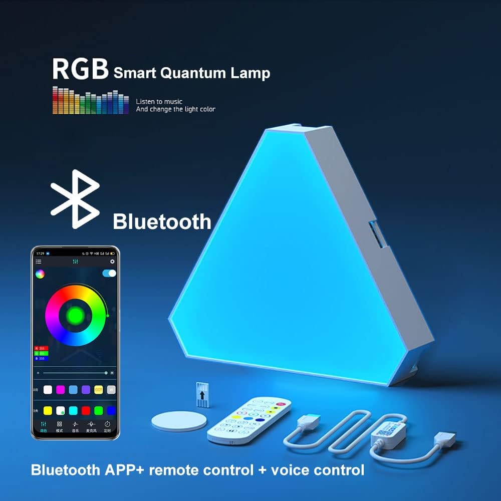fbkapelk RGB intercambiable WiFi Bluetooth 5V USB triángulo lámparas cuántica atmósfera LED luz nocturna para juego dormitorio decoración creativa