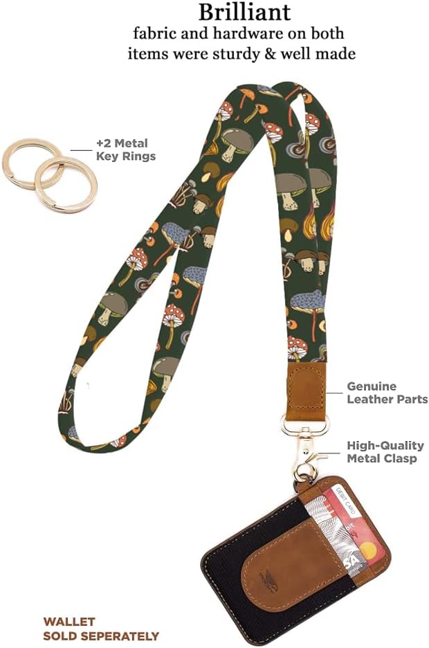 NUGGHU Cordones para llaves, llavero largo duradero para mujeres y hombres, lindo cordón para el cuello para soporte de tarjetas de identificación,