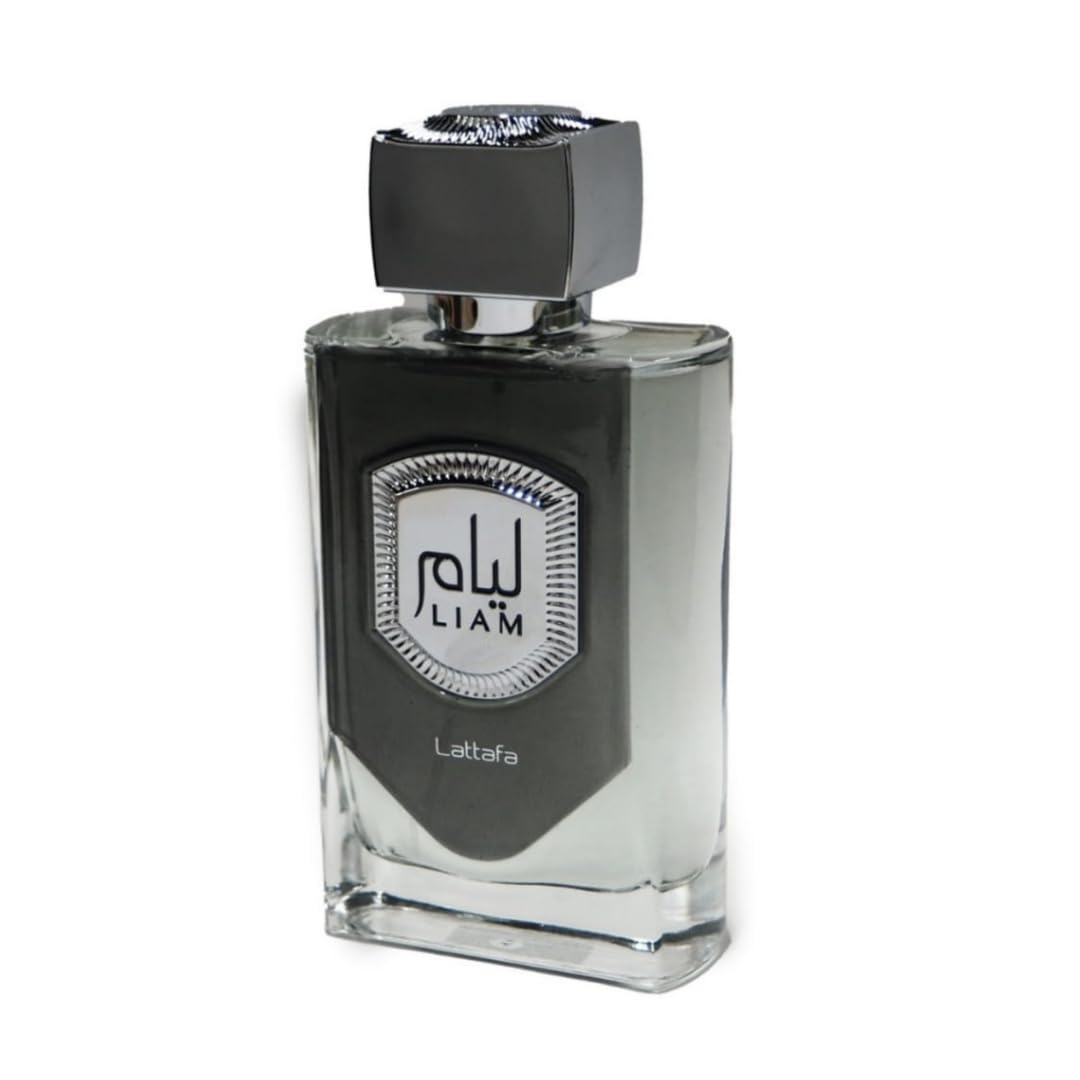 Lattafa Perfumes Liam Grey EDP Spray 100ML (3.4 OZ), fragancias refrescantes y aromáticas para hombres y mujeres.