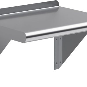 AmGood Estante de pared de acero inoxidable de 16 pulgadas de largo x 12 pulgadas de profundidad  Certificado NSF  Estantería de metal para AmGood Estante de pared de acero inoxidable de 16 pulgadas de largo x 12 pulgadas de profundidad  Certificado NSF  Estantería de metal para