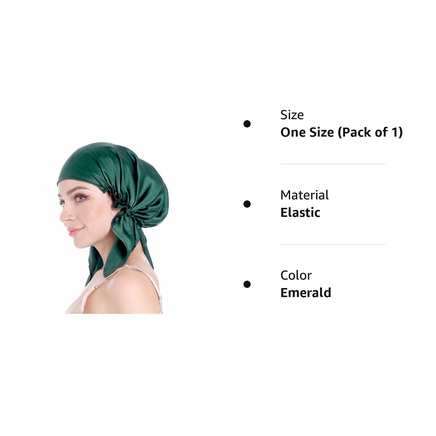 Gorro de seda 100% para dormir, gorro de pelo con banda de corbata, gorro de seda grande para cabello rizado, envoltura de seda para el cuidado del
