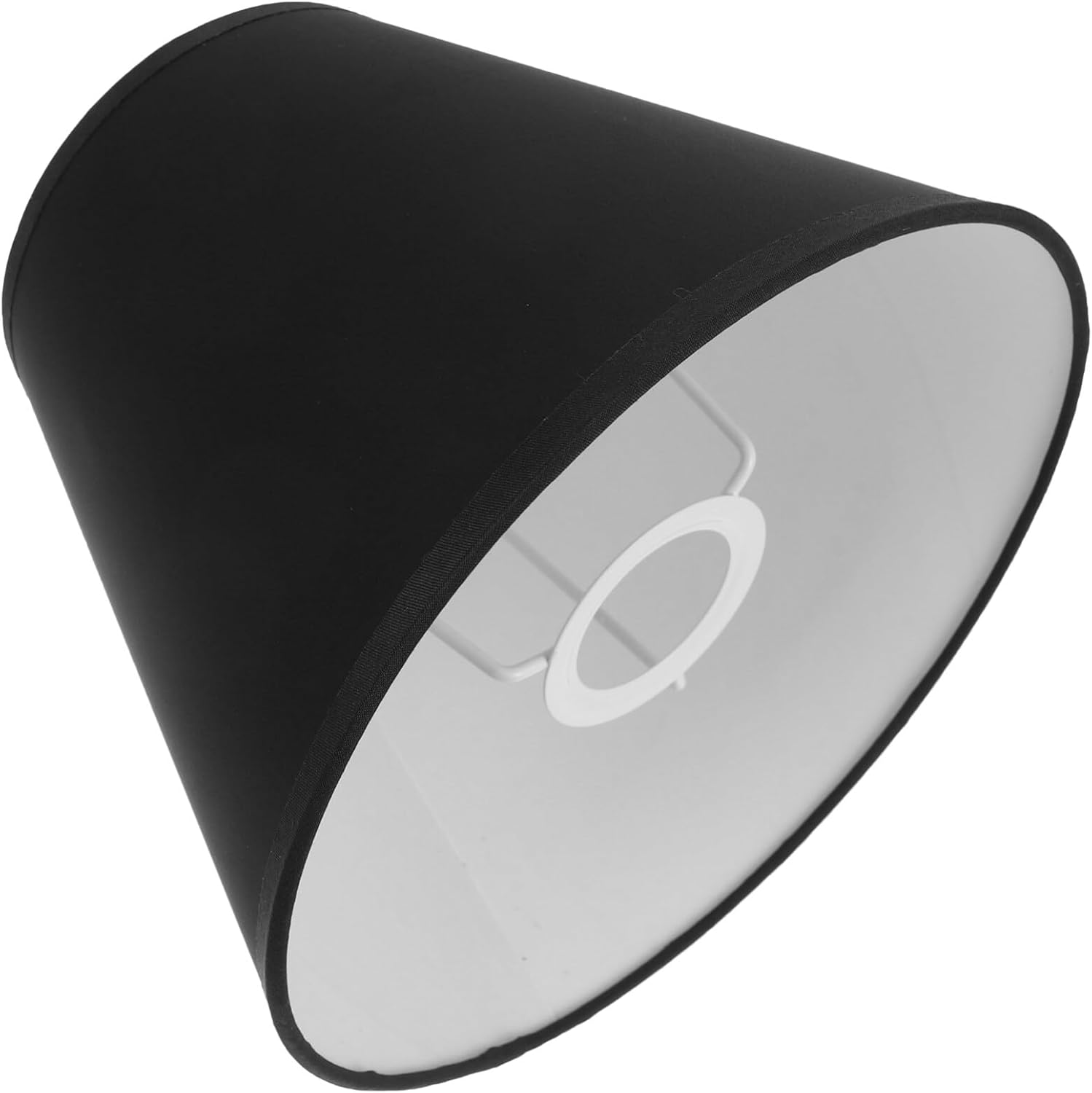 Beaupretty Pantalla de tela de barril Pantalla de tela Cubierta de lámpara decorativa de reemplazo para lámpara de mesa Lámpara de pie E27E14 Negro