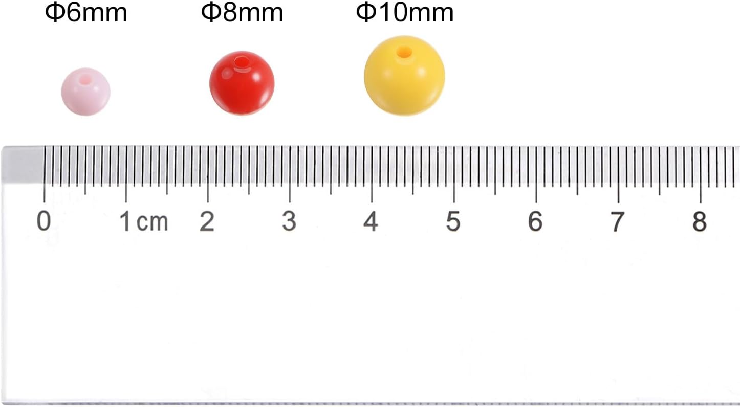 HARFINGTON 900 cuentas redondas de acrílico de 0.394 pulgadas sueltas de burbujas para manualidades, colores dulces surtidos para manualidades,