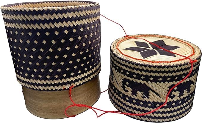 Vaporizador de arroz de bambú para servir cesta para regalo de Navidad, decoración de cocina hecha a mano, diseño de elefante, uso tejido a mano