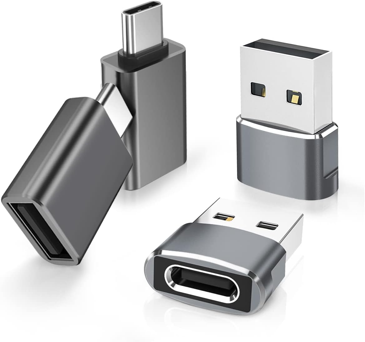 Elebase Paquete de 3 cables USB C a tipo C de 100 W de 3.36.610 pies y 4 adaptadores USB a USB C y cargador tipo C macho a 3.0 hembra para MacBook