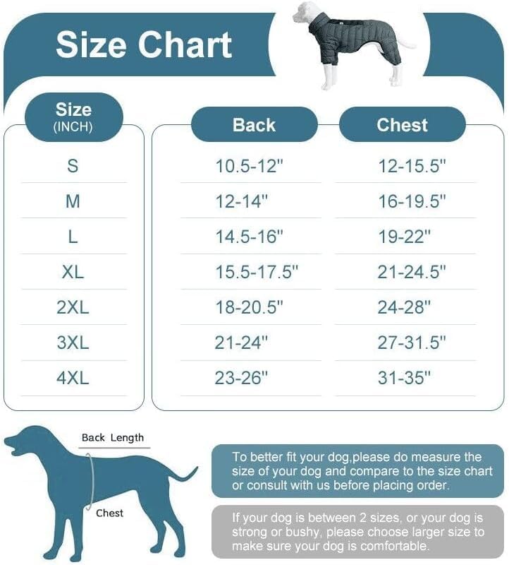 Abrigo para perro, chaqueta cálida para perro, 4 patas cubiertas, impermeable, resistente al viento, reflectante, chaleco cálido para perro, con