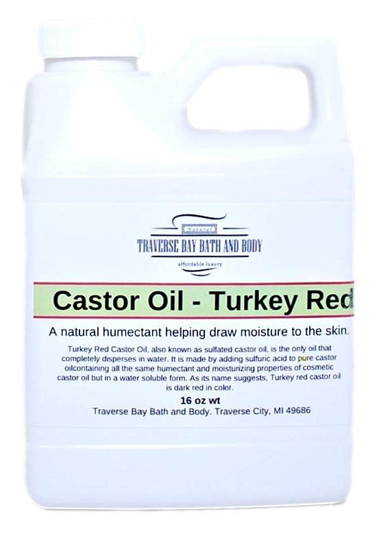 Traverse Bay Soap Company Aceite de ricino, rojo pavo, contenedor sellado de seguridad de 16 oz