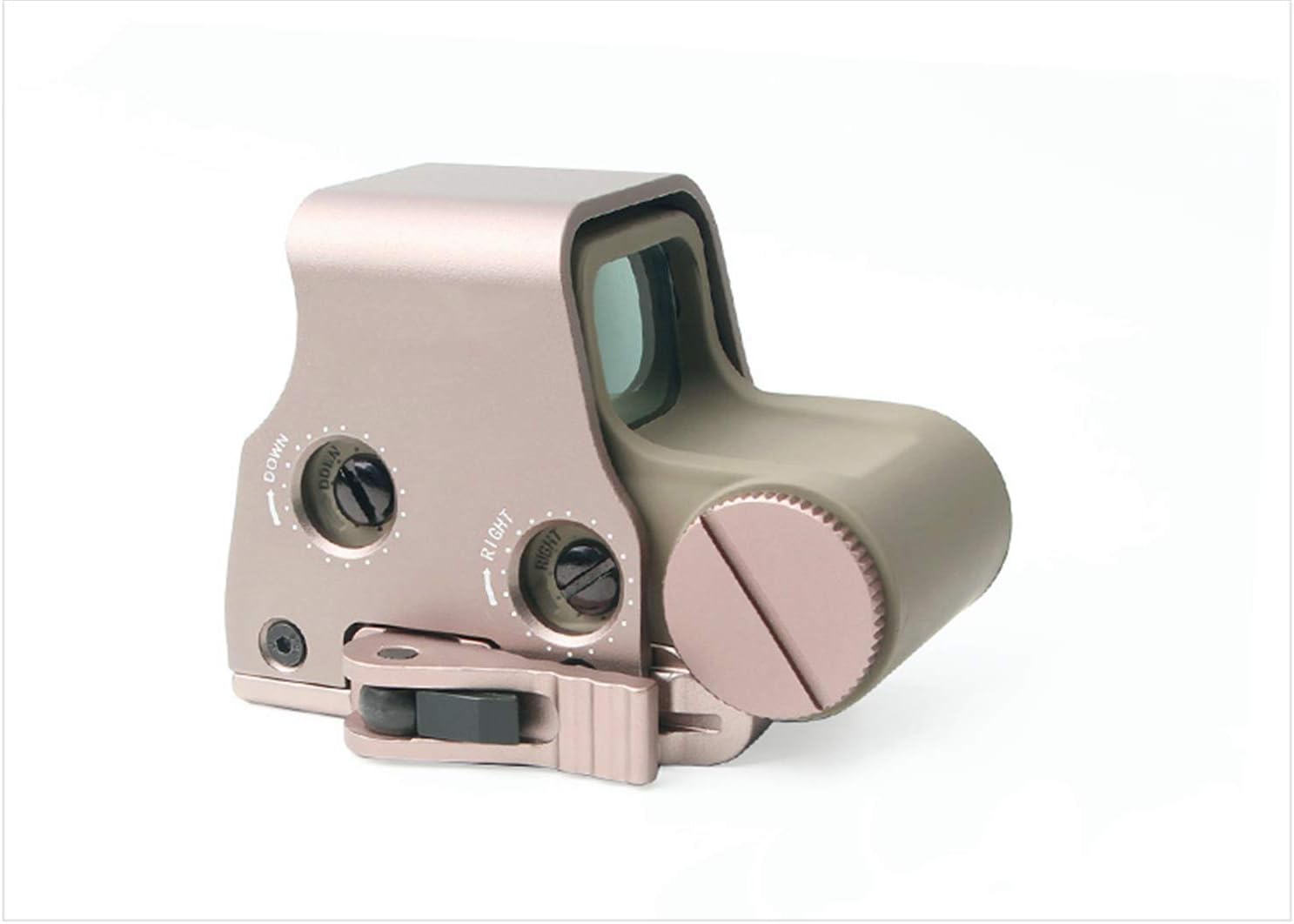 AKFIRE 556 Red Green Dot Sight Scope Instalación rápida y desmontaje réplica de metal holográfico para caza al aire libre (color arena