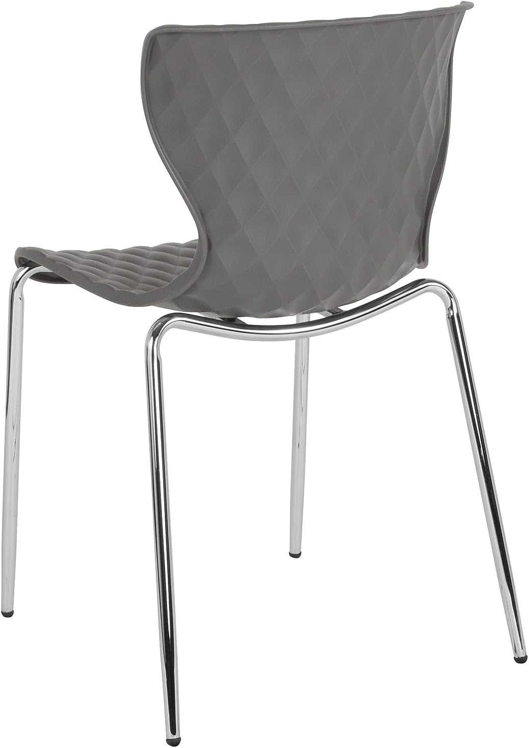Flash Furniture Lowell Silla apilable de plástico gris con diseño contemporáneo