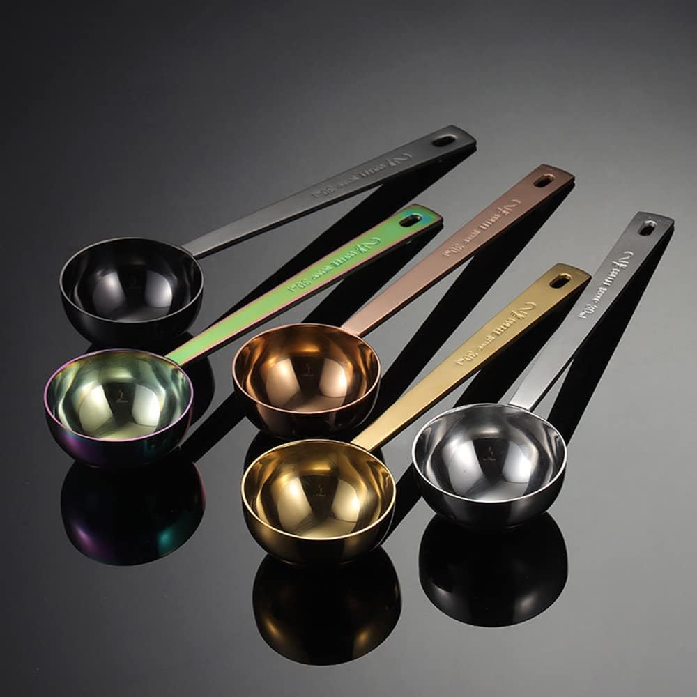Cuchara de café de mango largo, 2 cucharadas, cuchara medidora, 2 cucharadas, cuchara de café de acero inoxidable para café molido, té, azúcar,