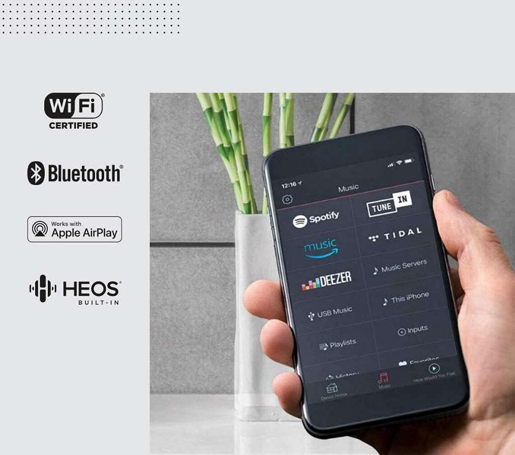 Denon Home 350 – Altavoz inalámbrico (modelo 2020)  HEOS integrado, Alexa integrado, AirPlay 2 y Bluetooth  Diseño compacto  Blanco