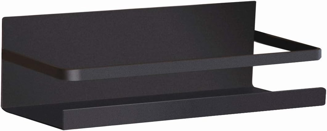 Organizador de especias para nevera, estante magnético de un solo nivel para almacenamiento de especias, color negro