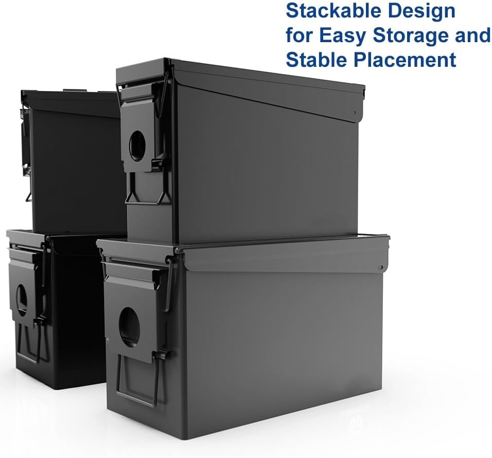 PATRON 50 Cal Munición Can Metal 0.354 in Caja de munición caja de almacenamiento caja para escopeta bala rifle Nerf munición impermeable caso-gard