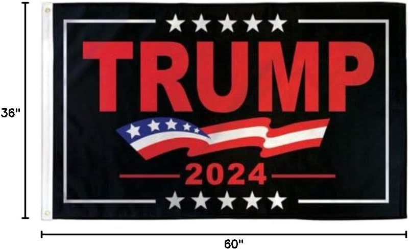 Flakita’s Novelties – Bandera republicana con ojales de Donald Trump 2024 de 3 x 5 pies, con ojales