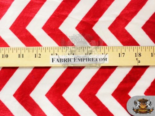 Minky – Tela con estampado de cheurón pequeño, color rojo y blanco, 58 pulgadas con vendido por The Yard