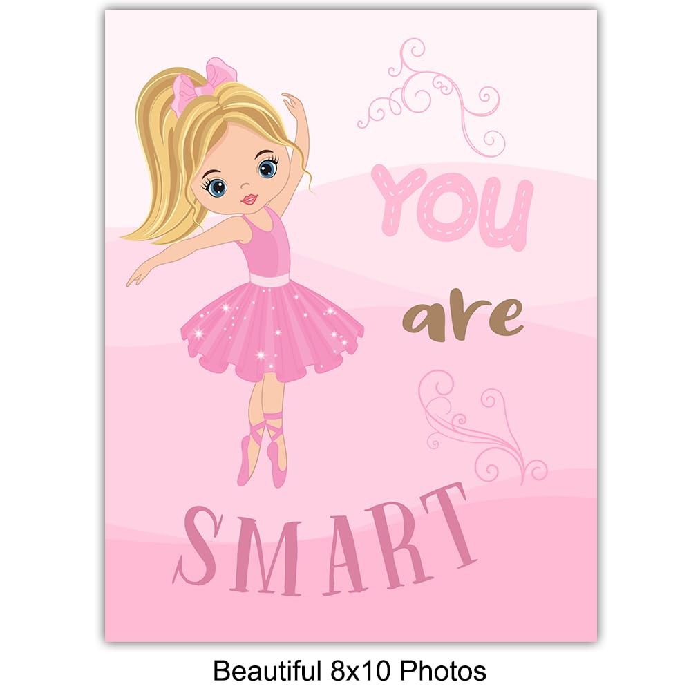 Baby Girl Room Decor – Pink Little Girls Bedroom Decor – Infant Nursery Decor – Cute Toddler Girl Wall Art – Positive Affirmations – Ballerina Decor