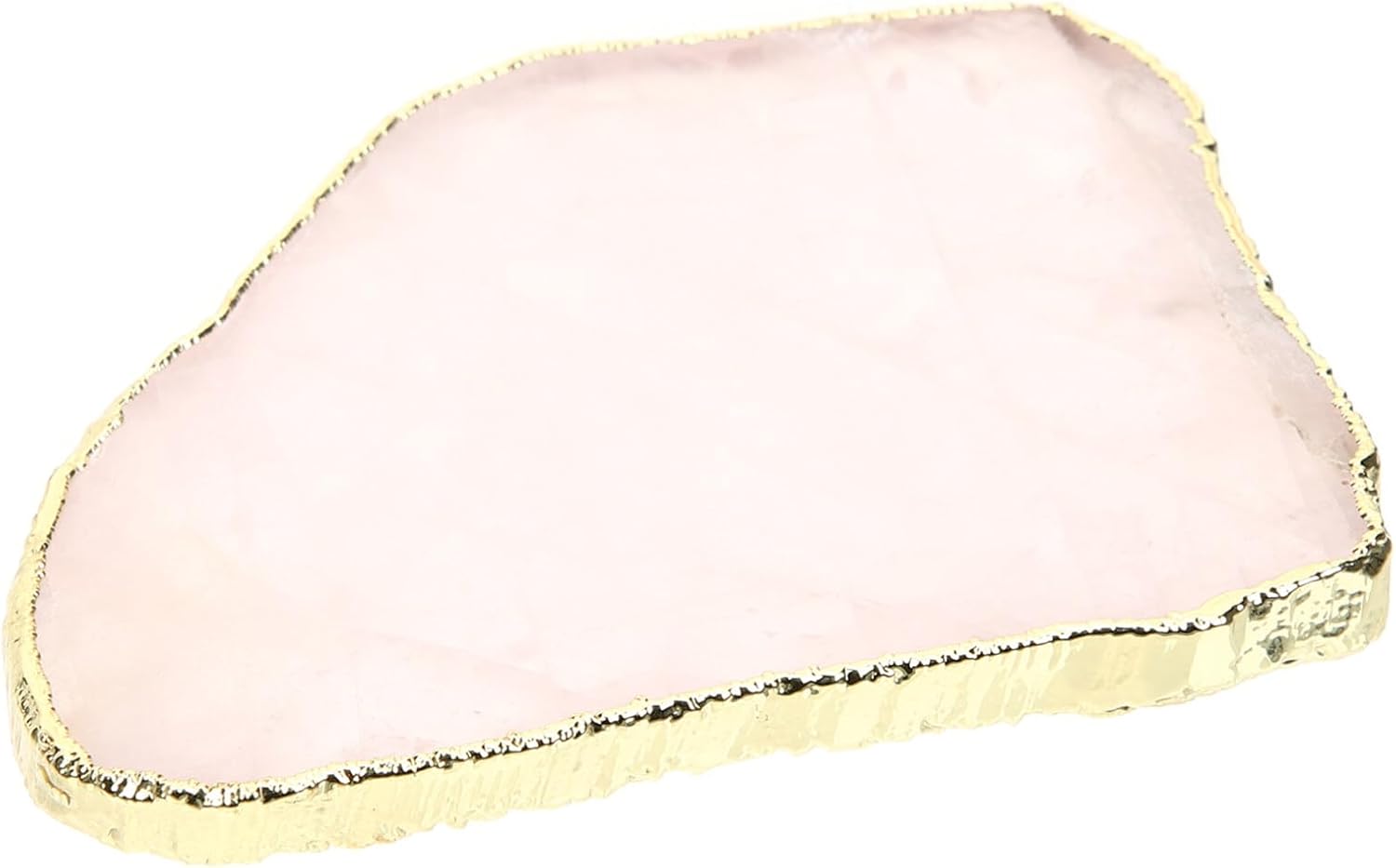 Luxshiny Posavasos de cuarzo rosa con ágata de cristal natural, geoda, rodajas de piedras preciosas irregulares para bar, bebidas, tapete para