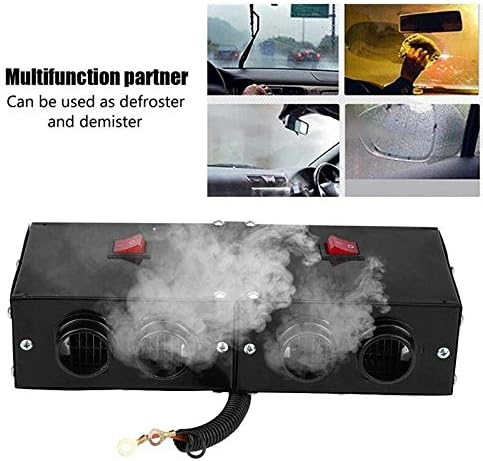 Descongelador portátil de 12 V, 500 W, 4 agujeros, soplador de aire caliente para automóvil con tubo telescópico de papel de aluminio, descongelador