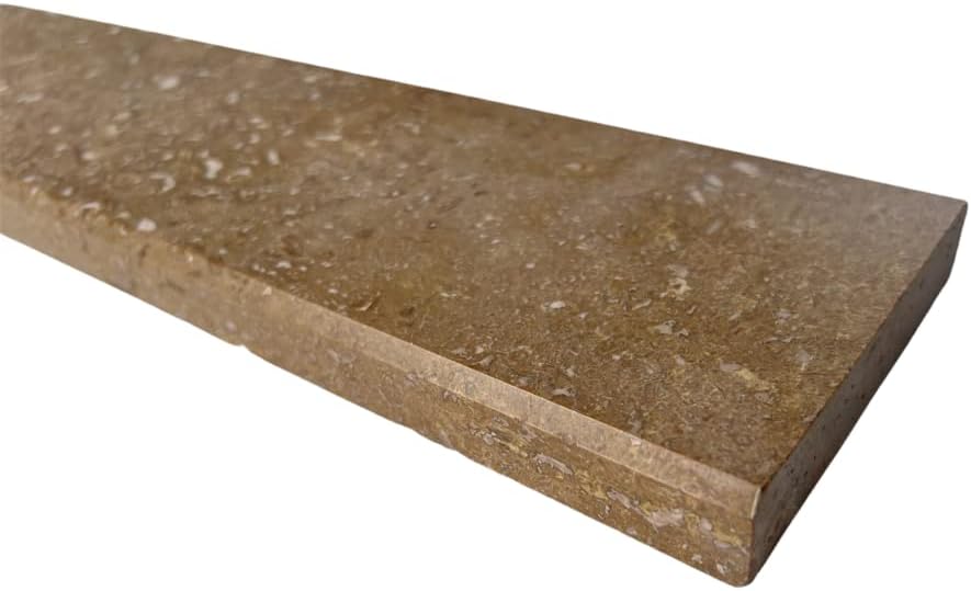 Piedra de umbral de travertino Noce marrón oscuro (sillín de mármol) (6 x 36 pulgadas)