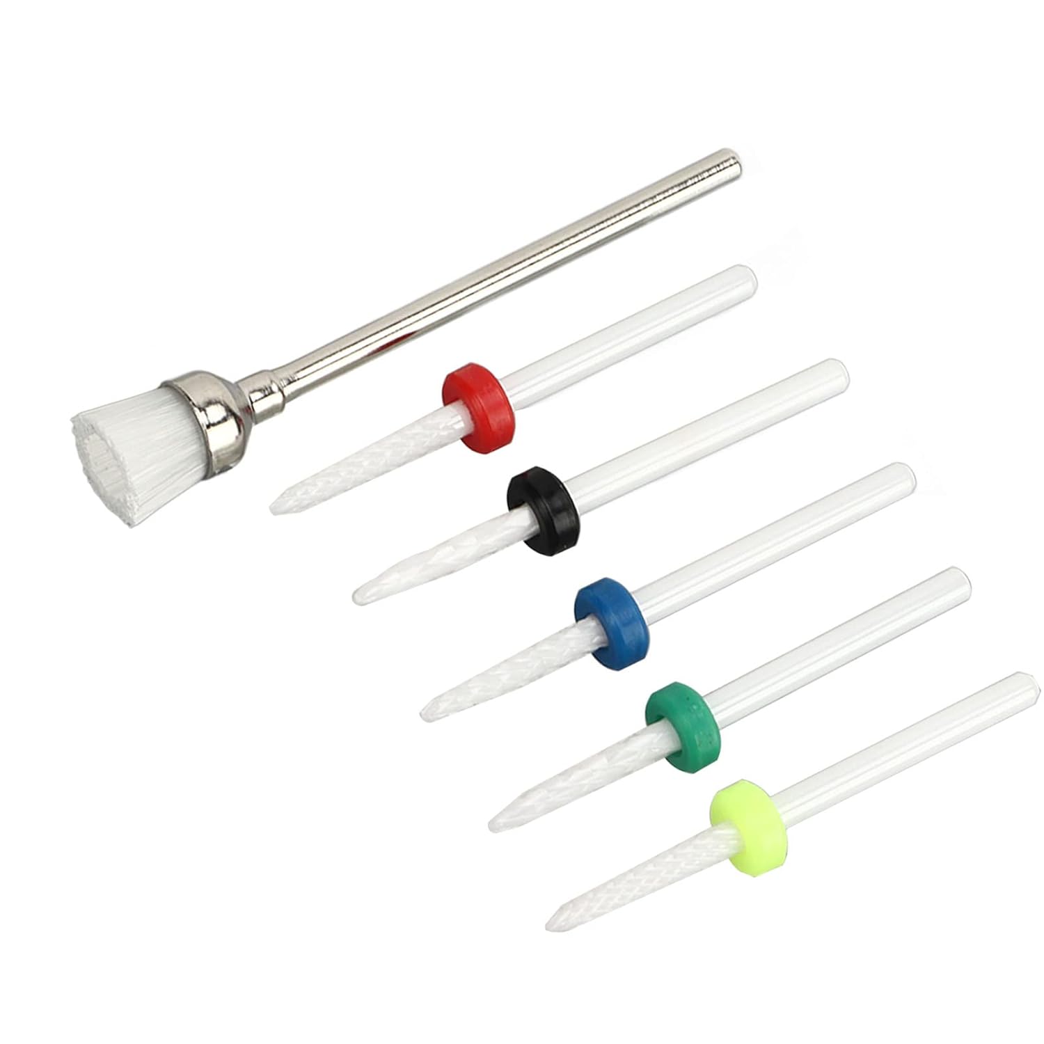 Juego de 6 brocas para uñas, juego de 6 brocas de uñas de cerámica para salón de belleza, removedor de cutículas eléctricas, para artistas de uñas,