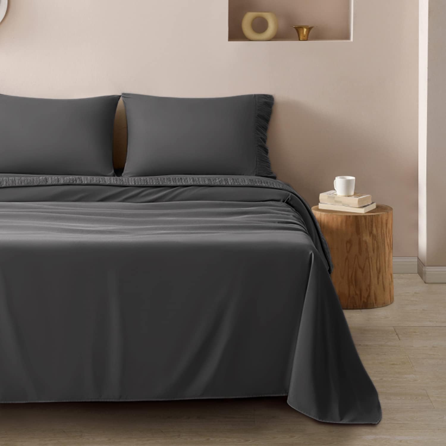 SONORO KATE Juego de sábanas de cama, sábanas suaves de 1800 hilos, sábanas y fundas de almohada de microfibra refrescante, sábanas de 4 piezas
